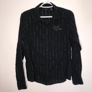 Harley Davidson button front blouse